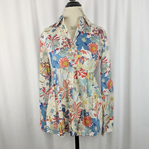 Miki Thumb Floral Button-Up Blouse Sz M - Picture 1 of 9
